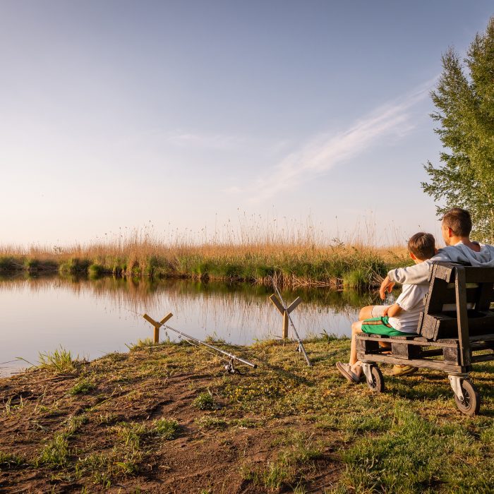relaxation by the lake with fishing