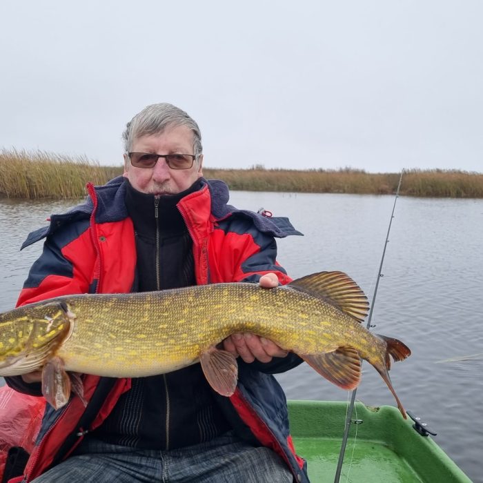 boat rental on Lake Babīte, fishing, pike